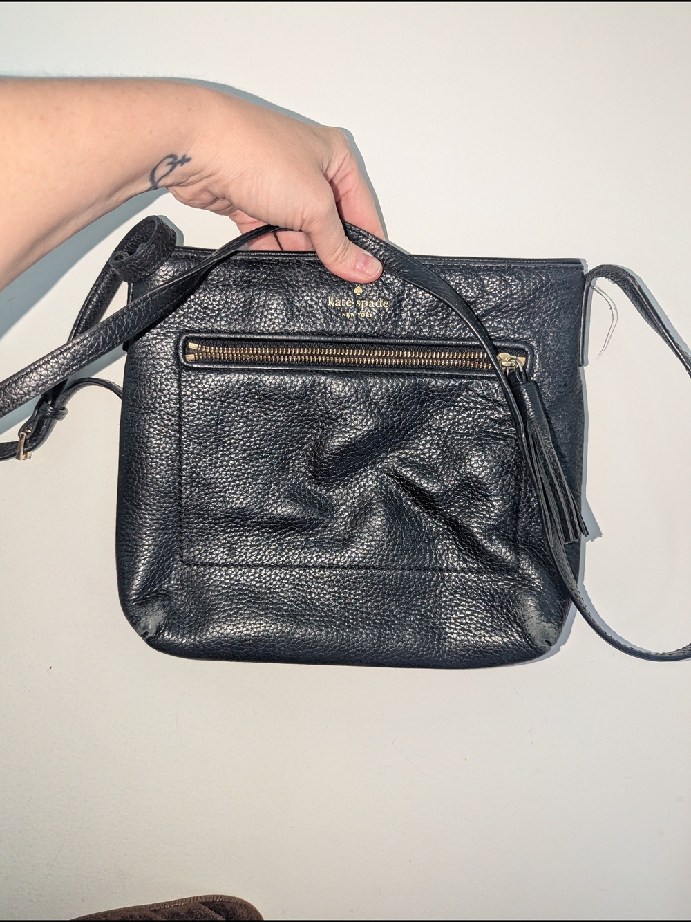 Kate Spade Black Pebbled Leather Crossbody Bag